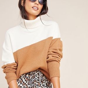 NWOT Anthropologie Colorblocked Turtleneck.